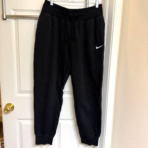 Nike Sportswear Fleece Jogger Pants Black White Swoosh Size Large